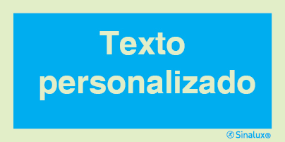 Sinal de informação na forma retangular, com texto personalizado