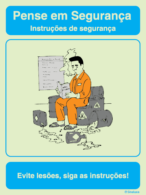 Sinal de sensibilização para a segurança, Instruções de segurança