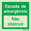 Sinal de Escada de emergência não obstruir