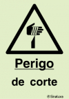 Sinal de perigo de corte