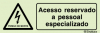 Sinal de advertência, perigo de morte, acesso reservado a pessoal especializado