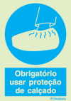 Sinal de obrigação, proteção de calçado