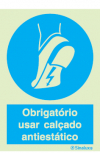 Sinal de obrigação, calçado antiestático