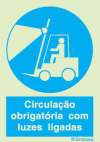 Sinal de obrigação, circulação com luzes ligadas