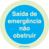 Sinal de obrigação, saída de emergência não obstruir