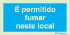 Sinal de informação, é permitido fumar neste local