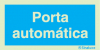 Sinal de informação, porta automática