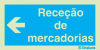 Sinal de informação, receção de mercadorias seta para a esquerda