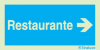 Sinal de informação, restaurante seta para a direita