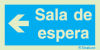 Sinal de informação, sala de espera seta para a esquerda