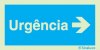 Sinal de informação, urgência seta para a direita