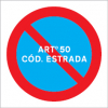 Sinal para parques de estacionamento, proibição, Estacionamento proibido | Art.50º do código da estrada