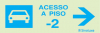 Sinal para parques de estacionamento, informação, Acesso piso -2 à direita