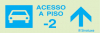 Sinal para parques de estacionamento, informação, Acesso piso -2 em frente