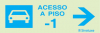 Sinal para parques de estacionamento, informação, Acesso piso -1 à direita