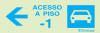 Sinal para parques de estacionamento, informação, Acesso piso -1 à esquerda