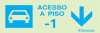 Sinal para parques de estacionamento, informação, Acesso piso -1 em frente