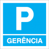 Sinal para parques de estacionamento, informação, Parque da gerência à esquerda