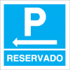 Sinal para parques de estacionamento, informação, Parque reservado à esquerda