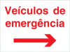 Sinal para parques de estacionamento, Veículos de emergência à direita