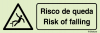 Sinal para parques eólicos, perigo, Risco de queda | Risk of falling