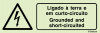 Sinal para parques eólicos, perigo, Ligado à terra e em curto-circuito | Grounded and short-circuited