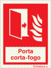 Sinal refletoluminescente, Porta corta fogo