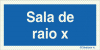 Sinal refletoluminescente para minas, informação, Sala de raio X