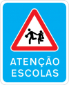 Sinal de trânsito, informação, Atenção escolas