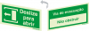 Sinal 2 faces para portas de vidro, Sinal de deslize para a direita para abrir e Via de evacuação não obstruir